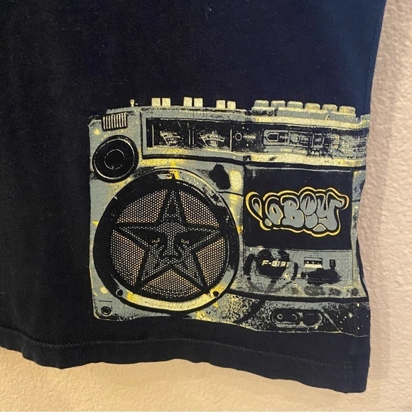 OBEY Women Black Graphic Y2K Short Sleeve Top Size Small-Made in USA - Picture 4 of 9